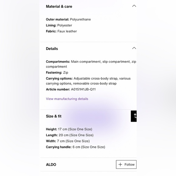 ALDO Black Heart-Shaped Women's Bag - Picture 5 of 7